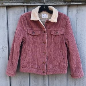 ZARA Kids Girls Pink Corduroy Jacket Sherpa Fleece - size 10